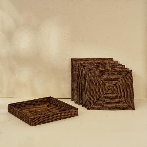 Square Placemat with Holder - Coastal Villa Homeware